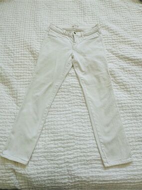MIH Jeans "The Paris" Mid Rise Cropped Slim Leg Jeans - White
